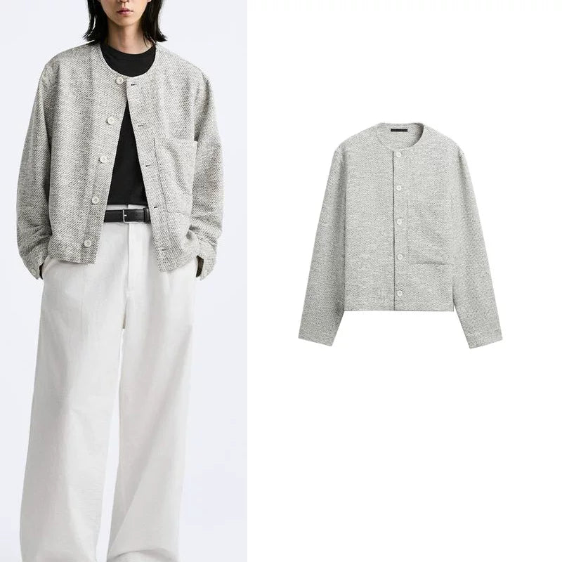 Crew Neck Shirt Jacket
