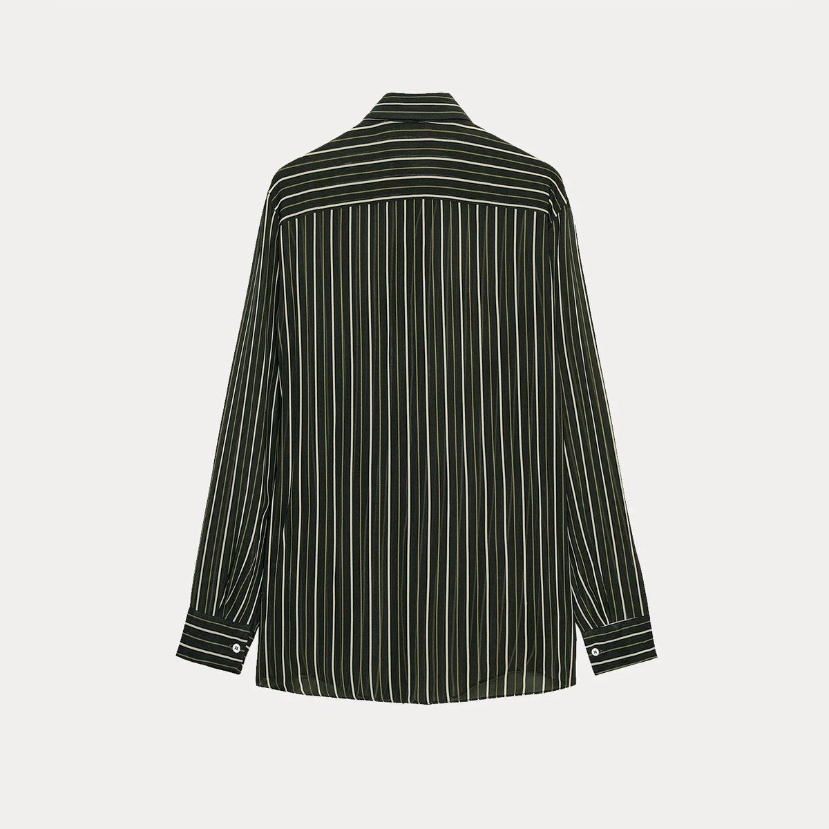 Striped Tie-Neck Shirt
