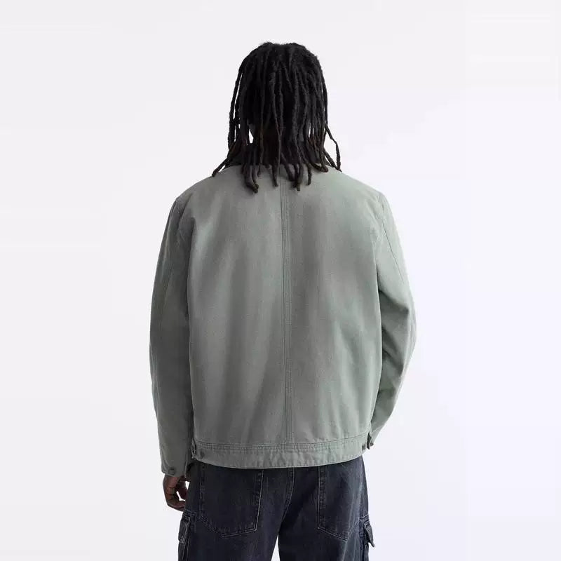 Washed Contrast Collar Jacket