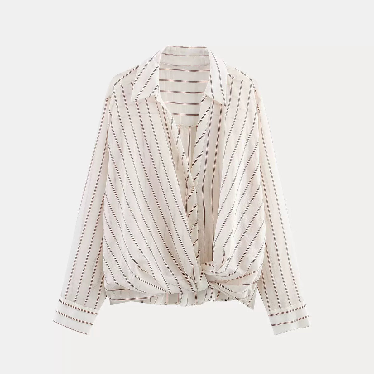 Metallic Stripe Collar Shirt