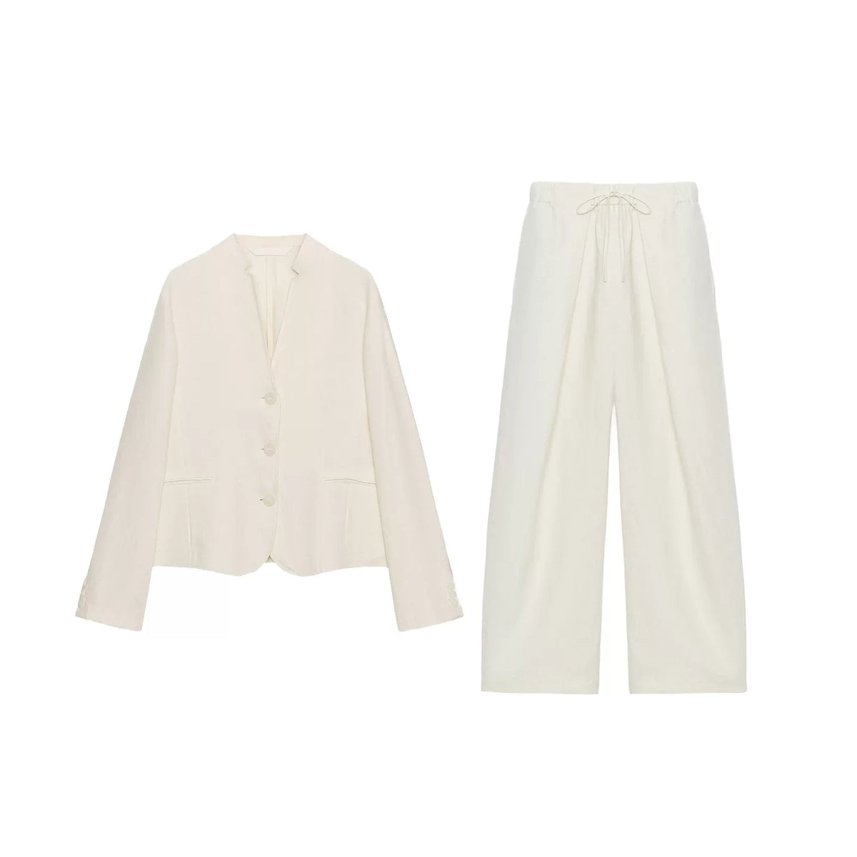 Blazer and Pleated Trousers Set
