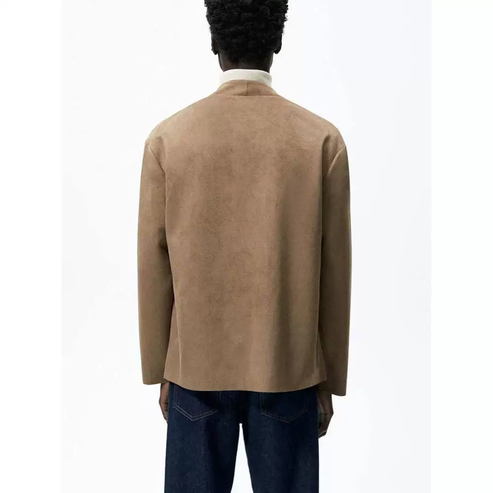 Suede-Effect Blazer Jacket