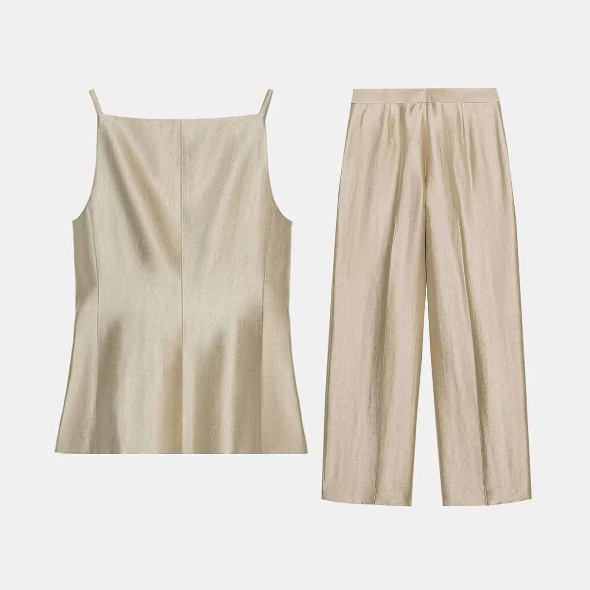 Fitted Bandeau Tank & Straight Trousers Set
