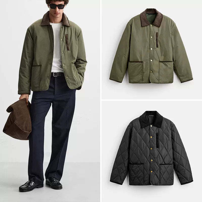 Patchwork Collared Work Jacket