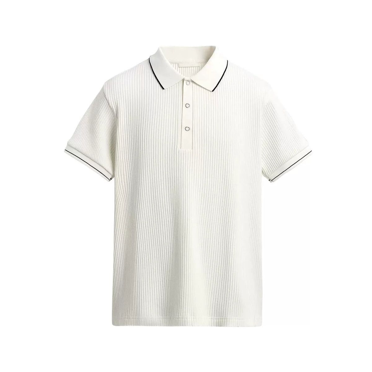 Ribbed Slim Polo Shirt
