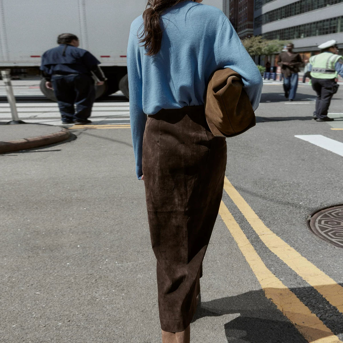 Coffee Brown Bodycon Maxi Skirt