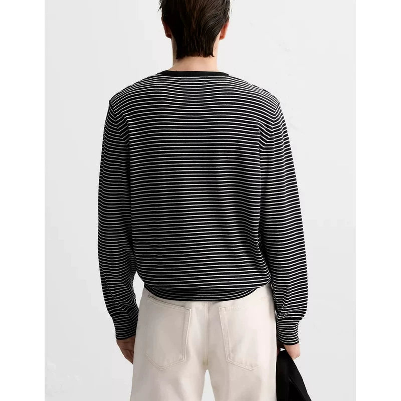 Striped Jacquard Crew-Neck Knit