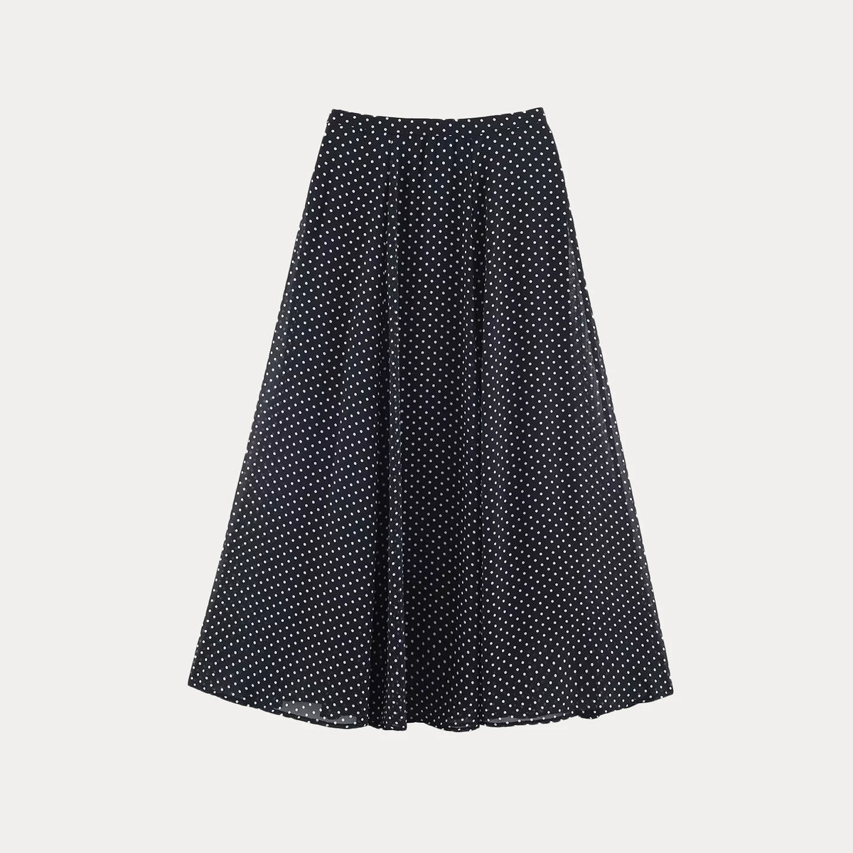 Polka Dot Bow Shirt and Midi Skirt Set