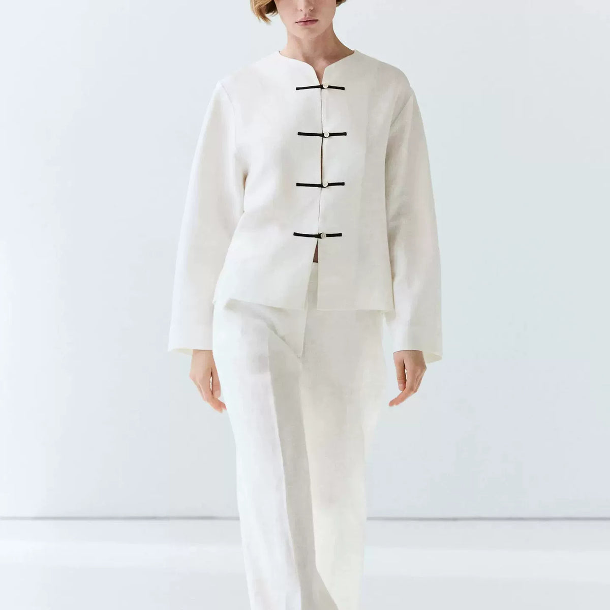 Flowy Button-Detail Shirt