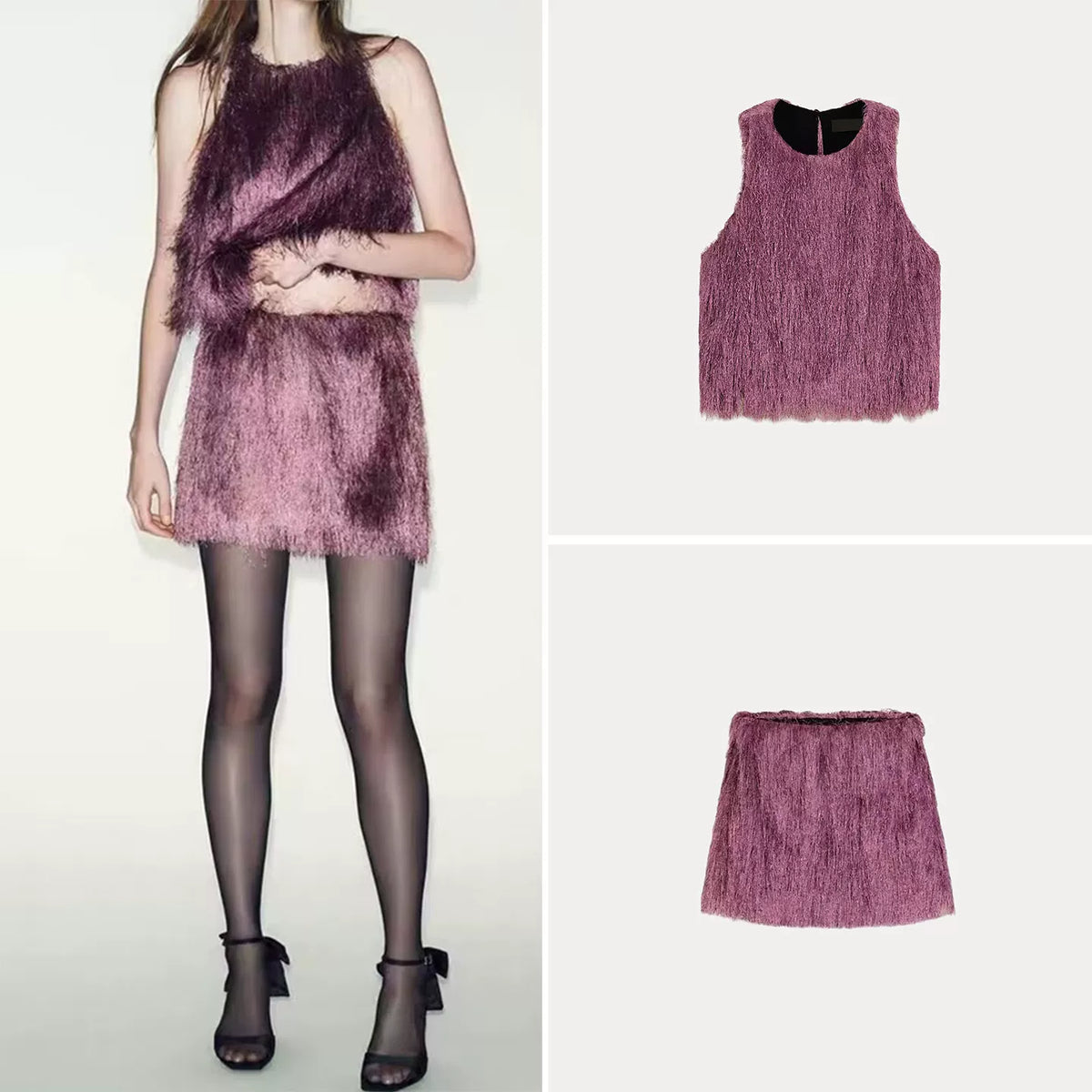 Sleeveless Top and Mini Skirt Set