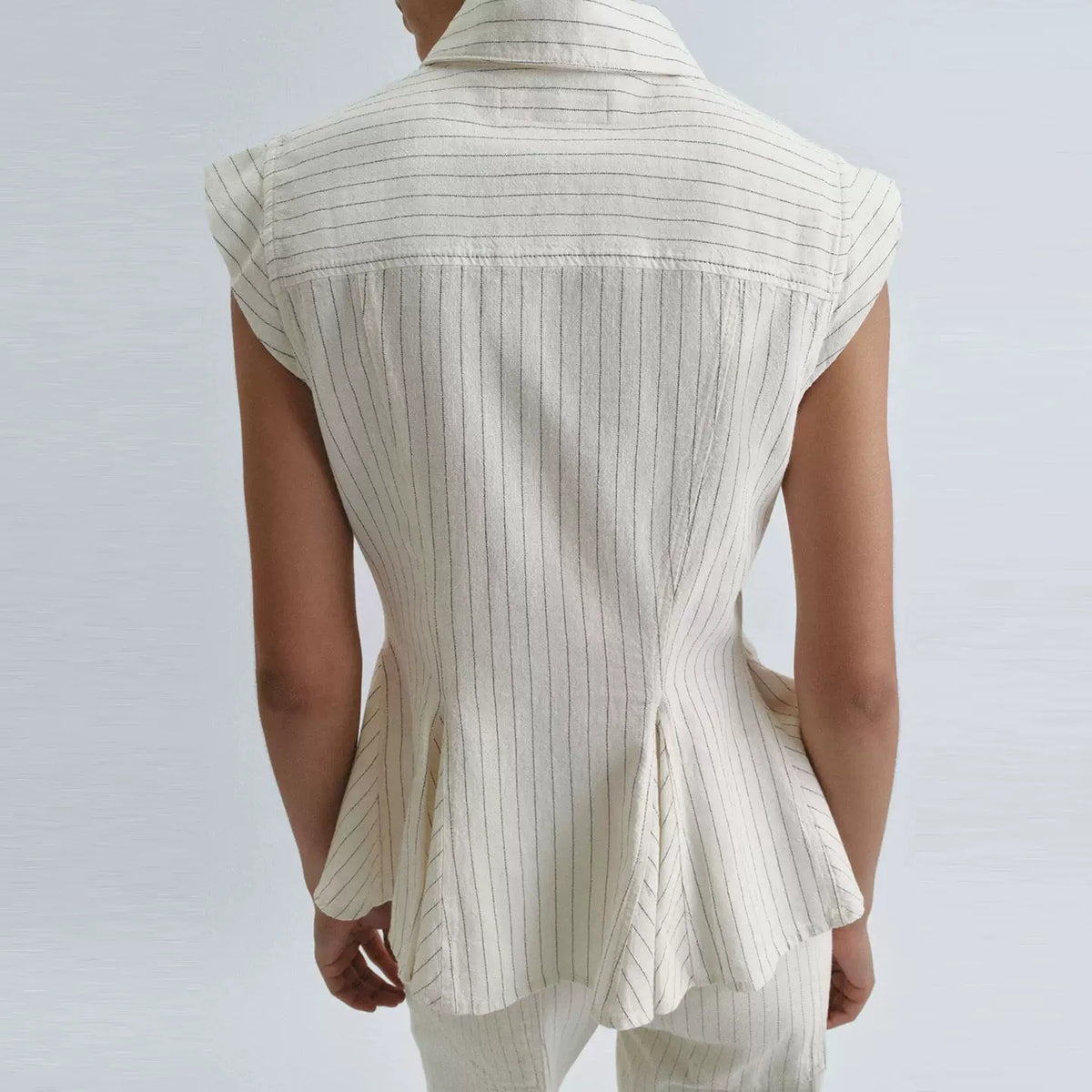Striped Shirt with Skirted Hem