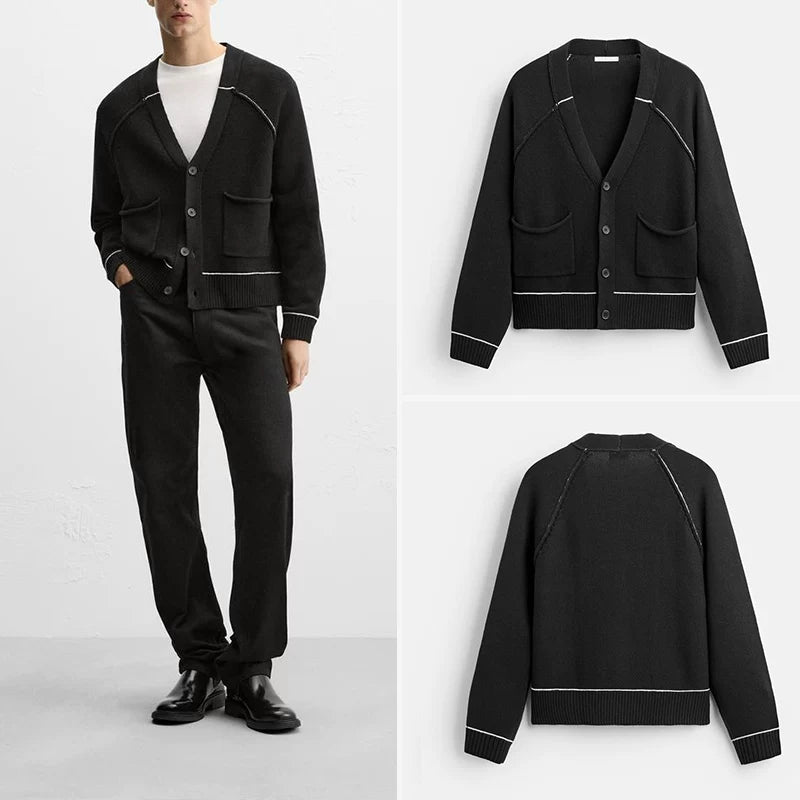 Slim V-Neck Knit Cardigan