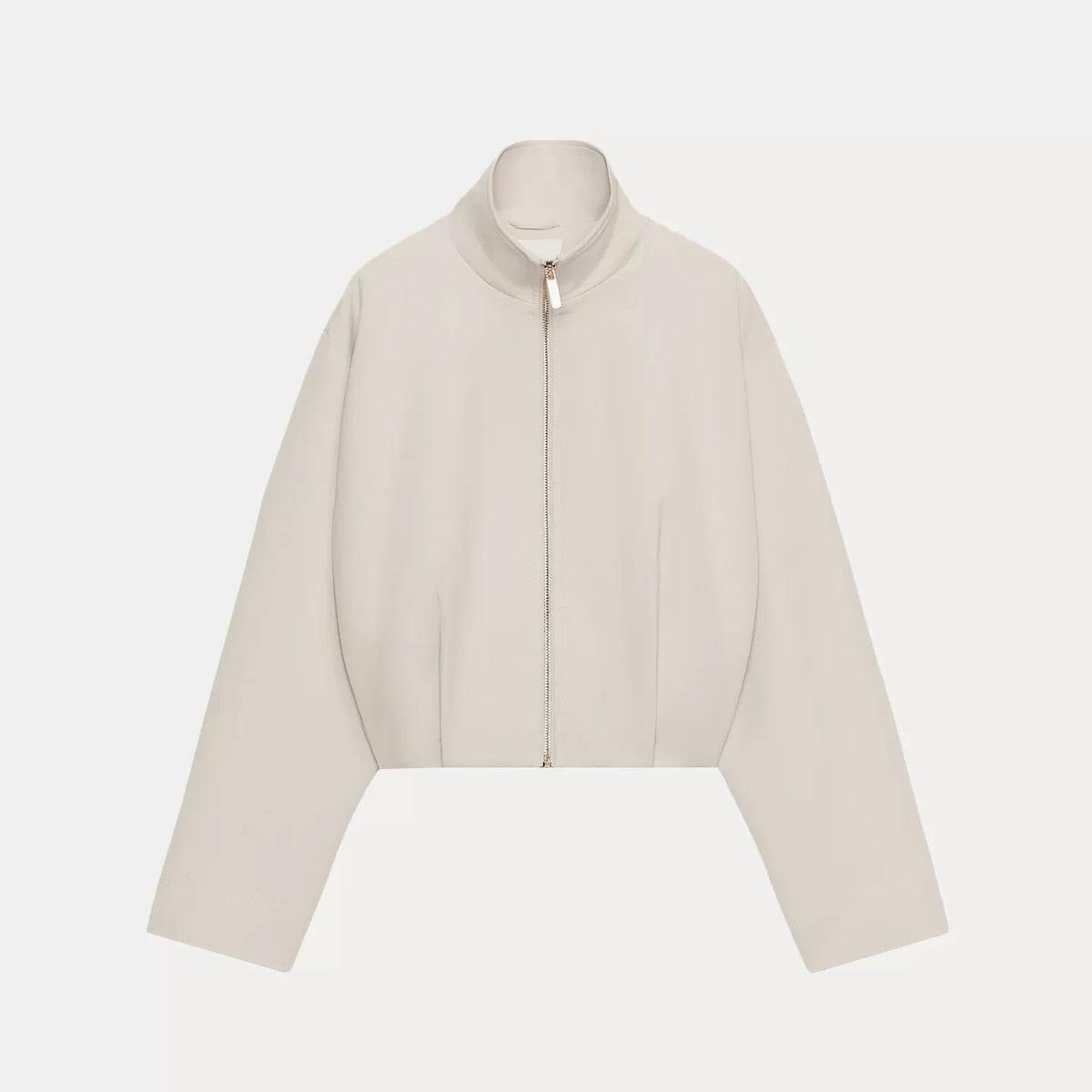Stand-Collar Zip Bomber Jacket