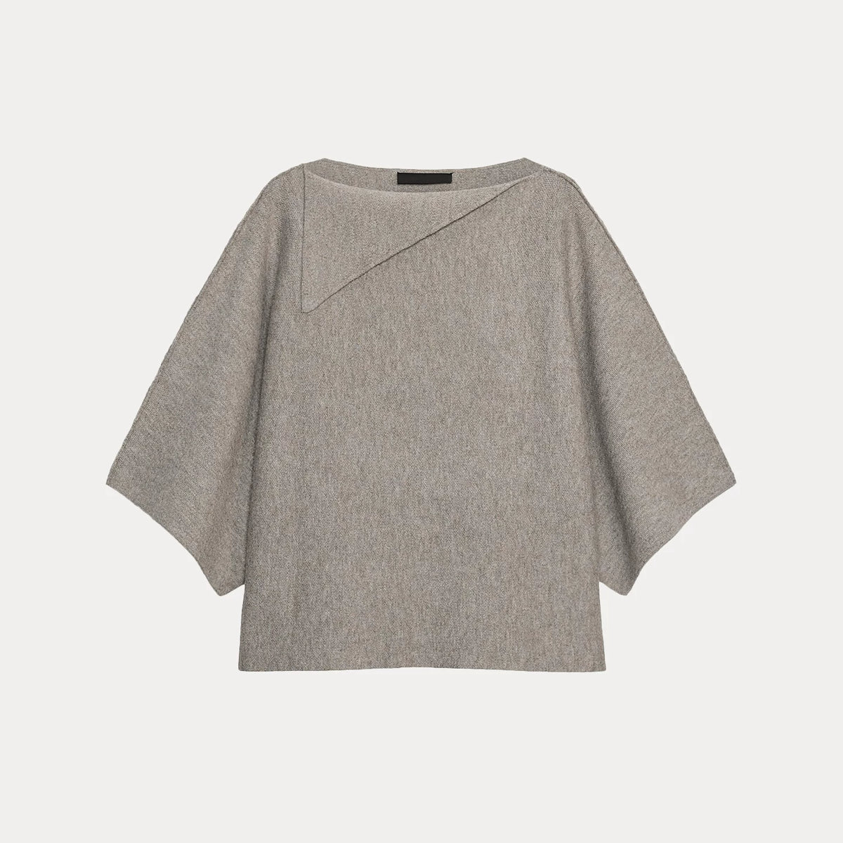 Flip-Collar Knit Top and Midi Skirt Set