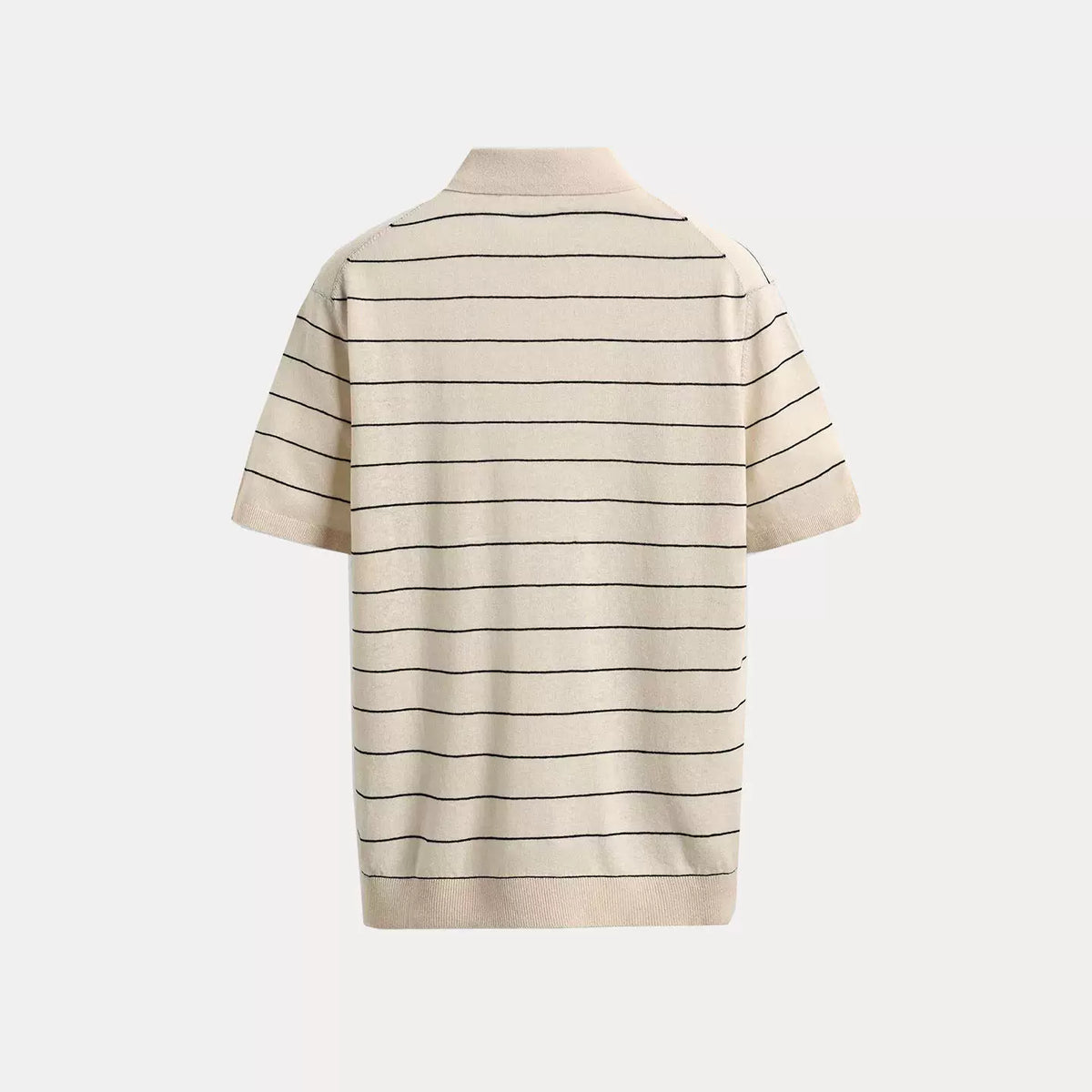 Striped Knit Polo Shirt