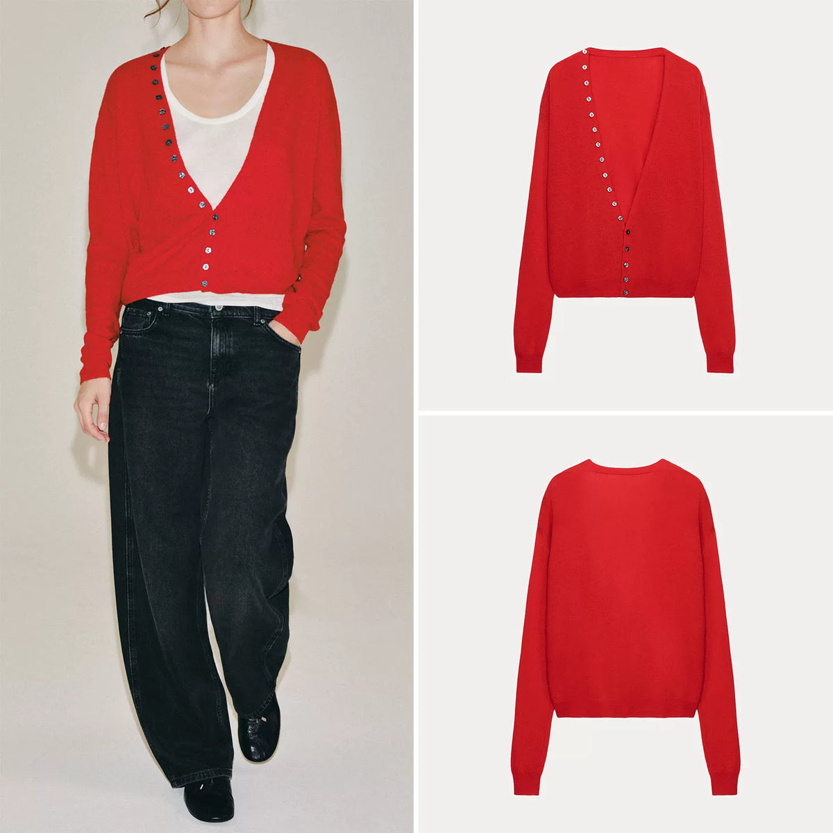 Soft Deep V-Neck Jacket