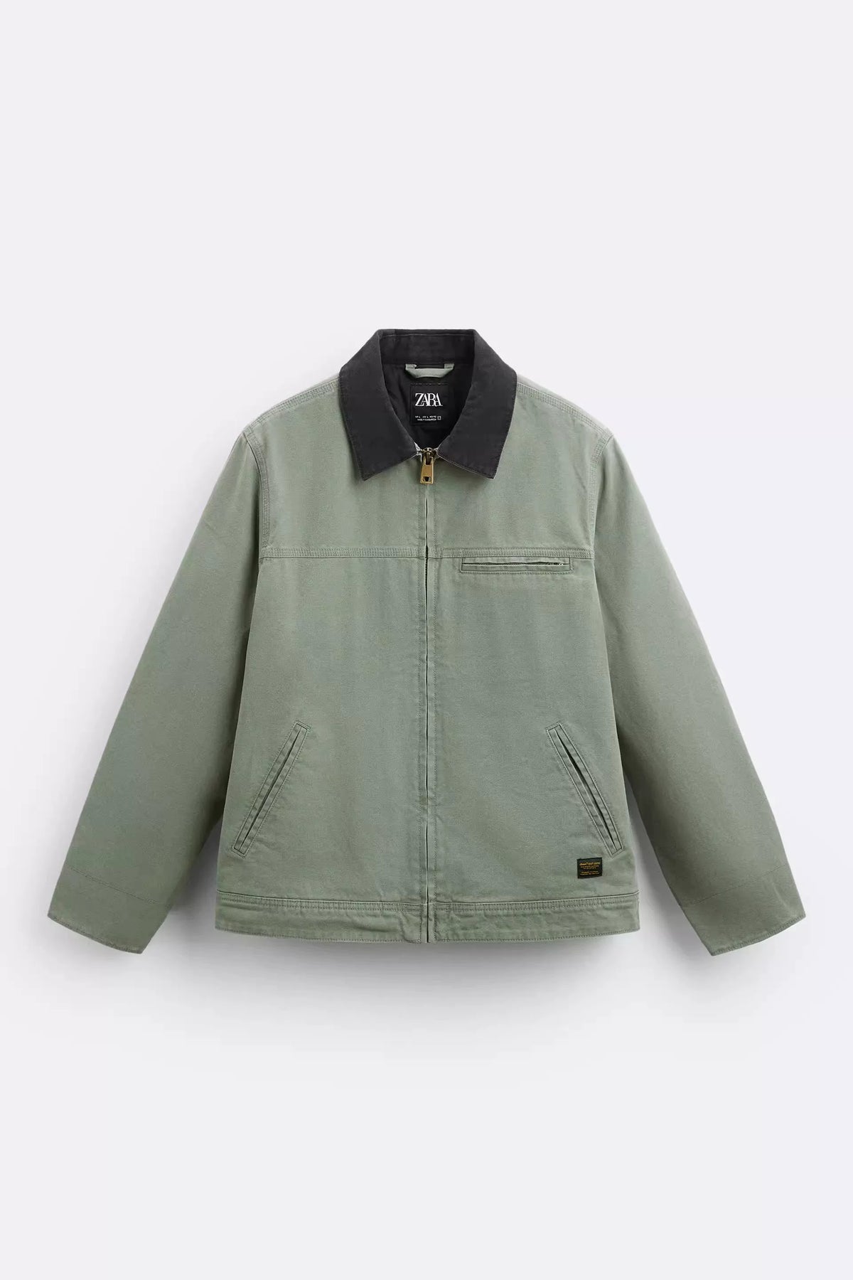 Washed Contrast Collar Jacket
