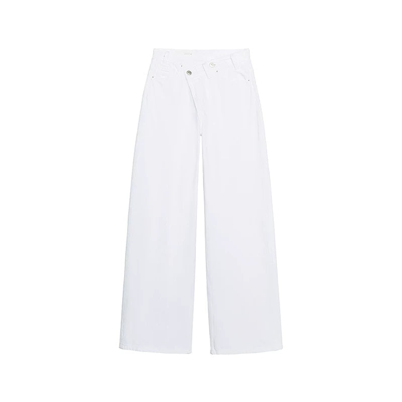 Double-Breasted Wide-Leg Jeans