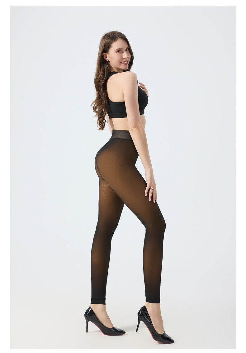 Fleece-Lined Sheer Leggings