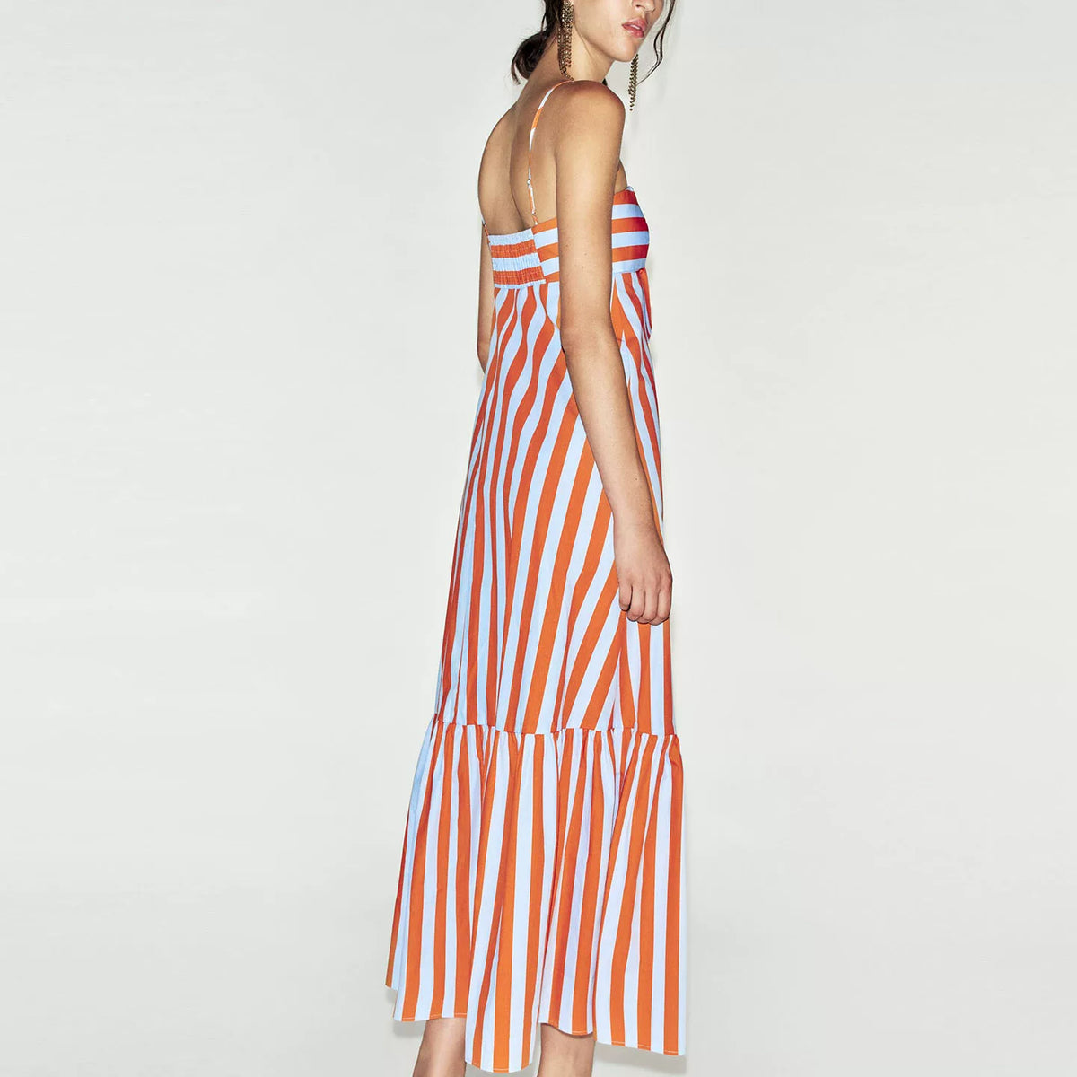 Striped Tiered Strap Dress