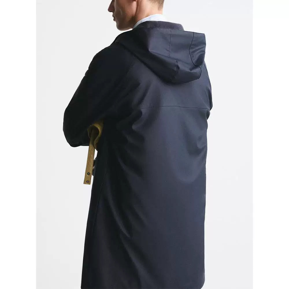 Coated Faux Leather Hooded Parka