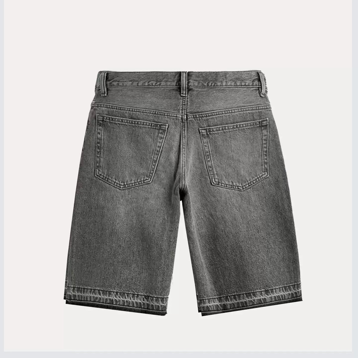 Washed Denim Relaxed Shorts