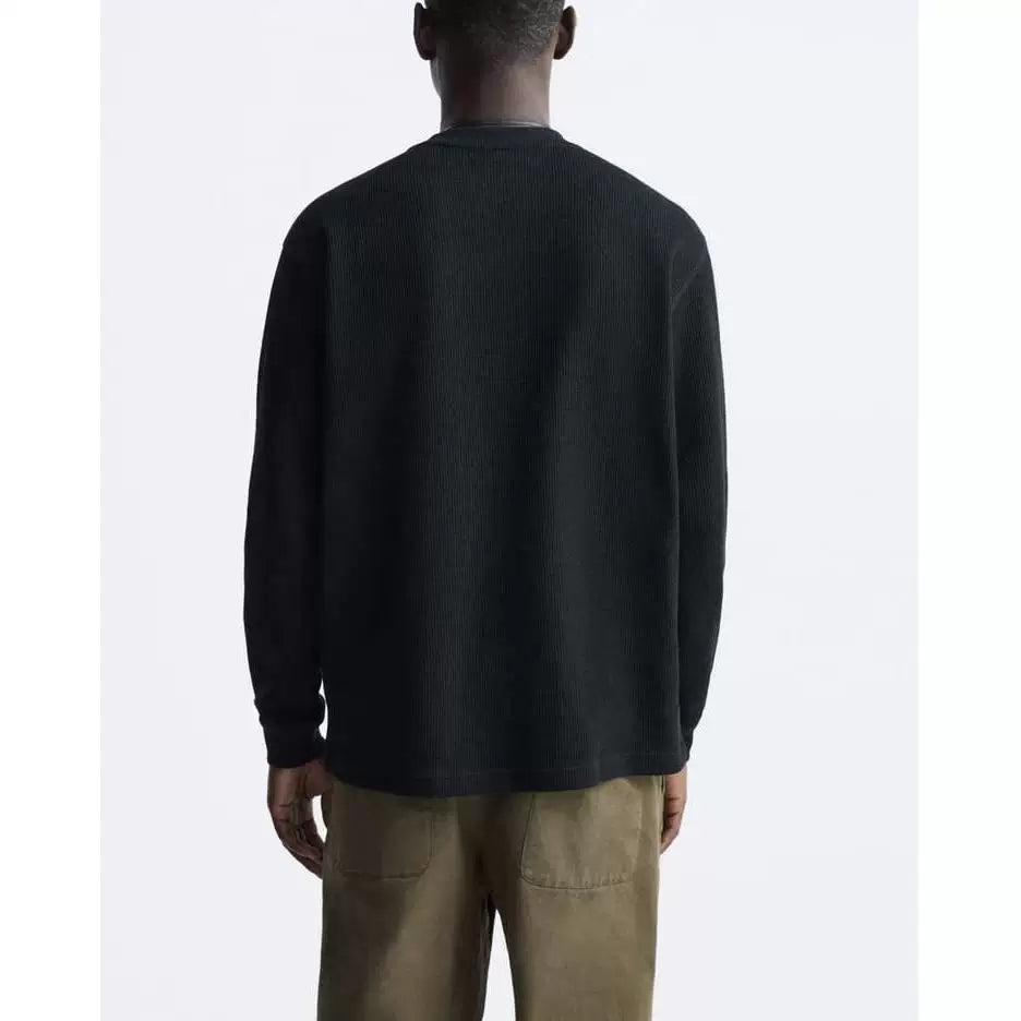 Ribbed Long-Sleeve Crew T-Shirt