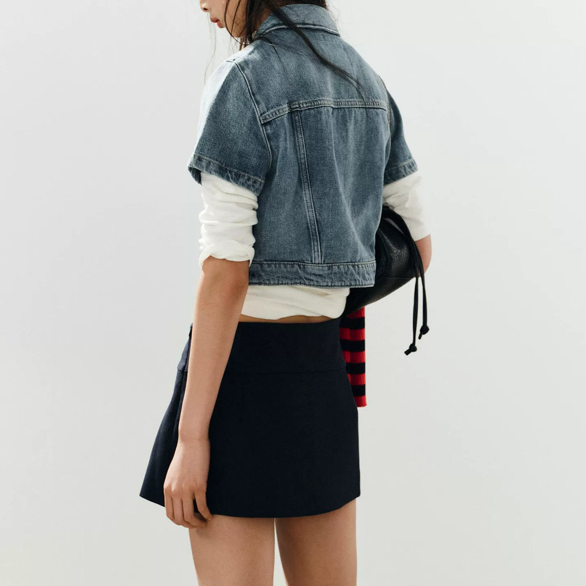 Low-Rise Striped Culotte Skirt