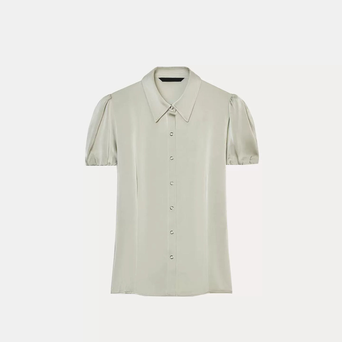 Puff-Sleeve Collared Shirt