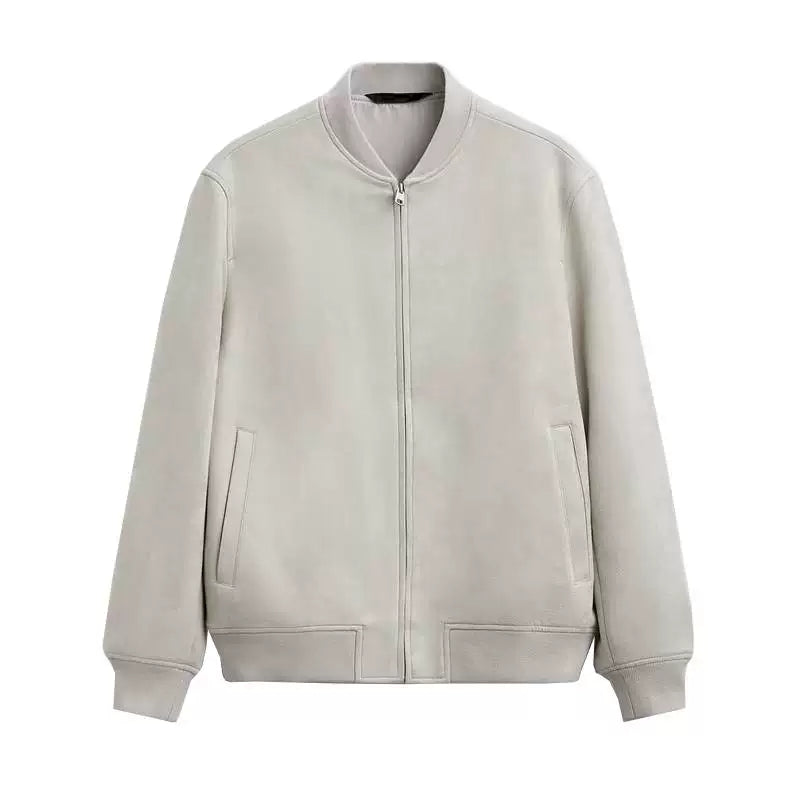Suede-Effect Bomber Jacket