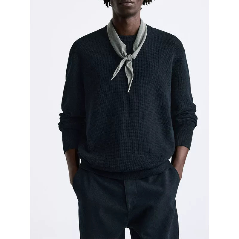 Textured Crew Neck Sweater