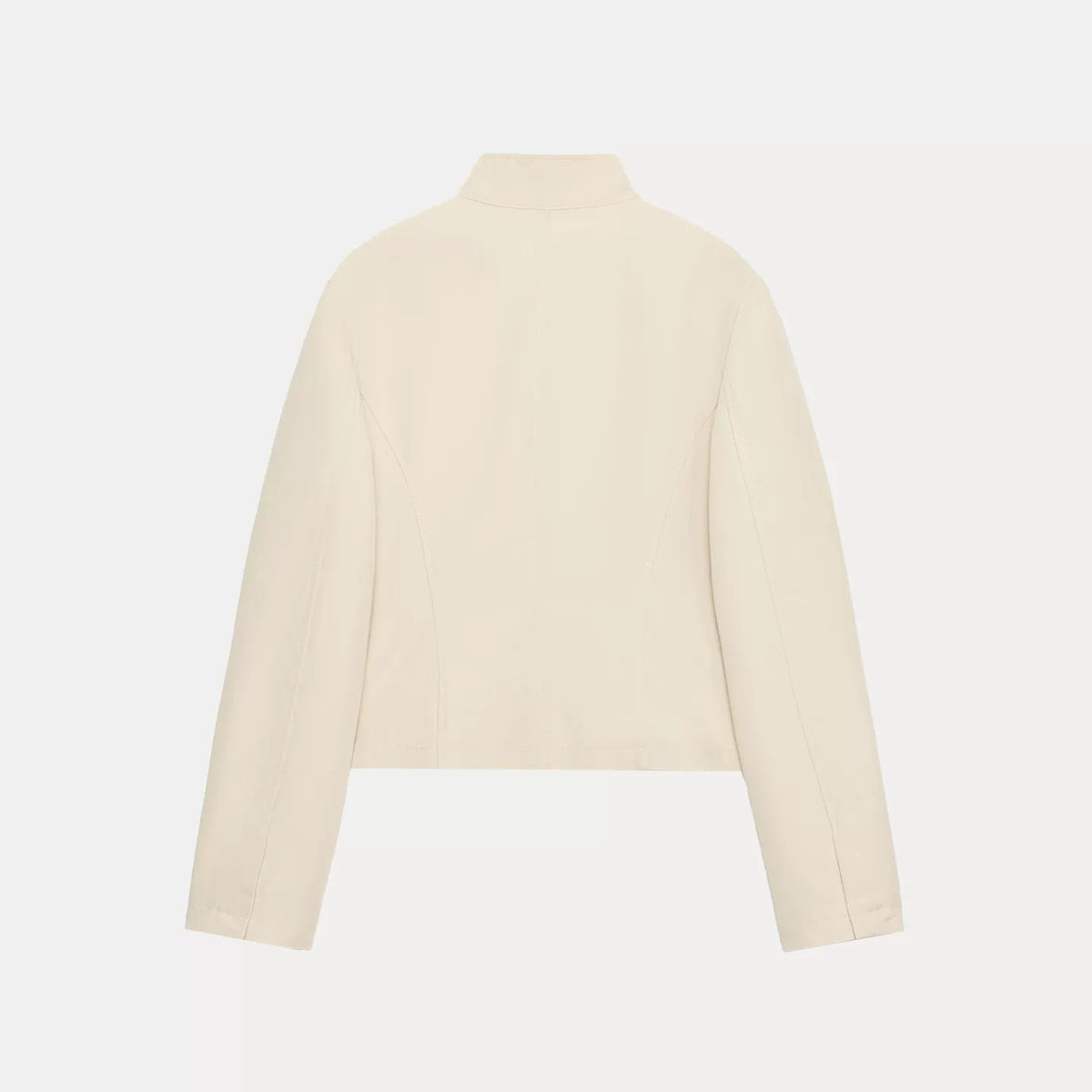 Stand-Collar Double-Breasted Blazer