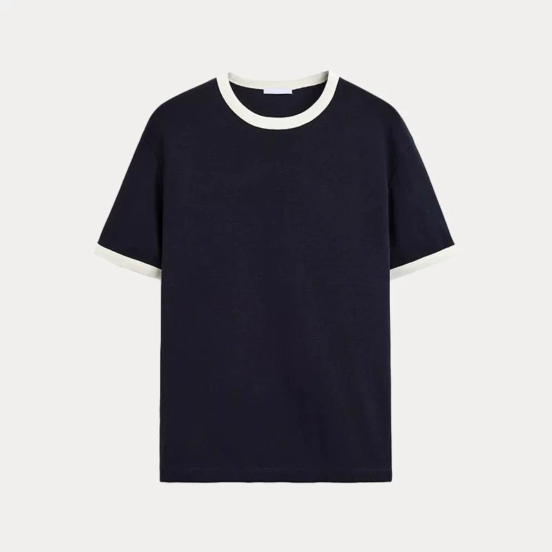 Textured Contrast Slim Tee
