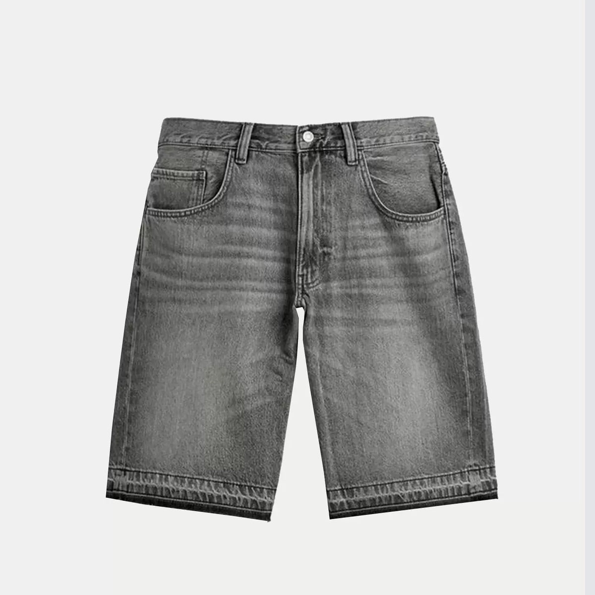 Washed Denim Relaxed Shorts