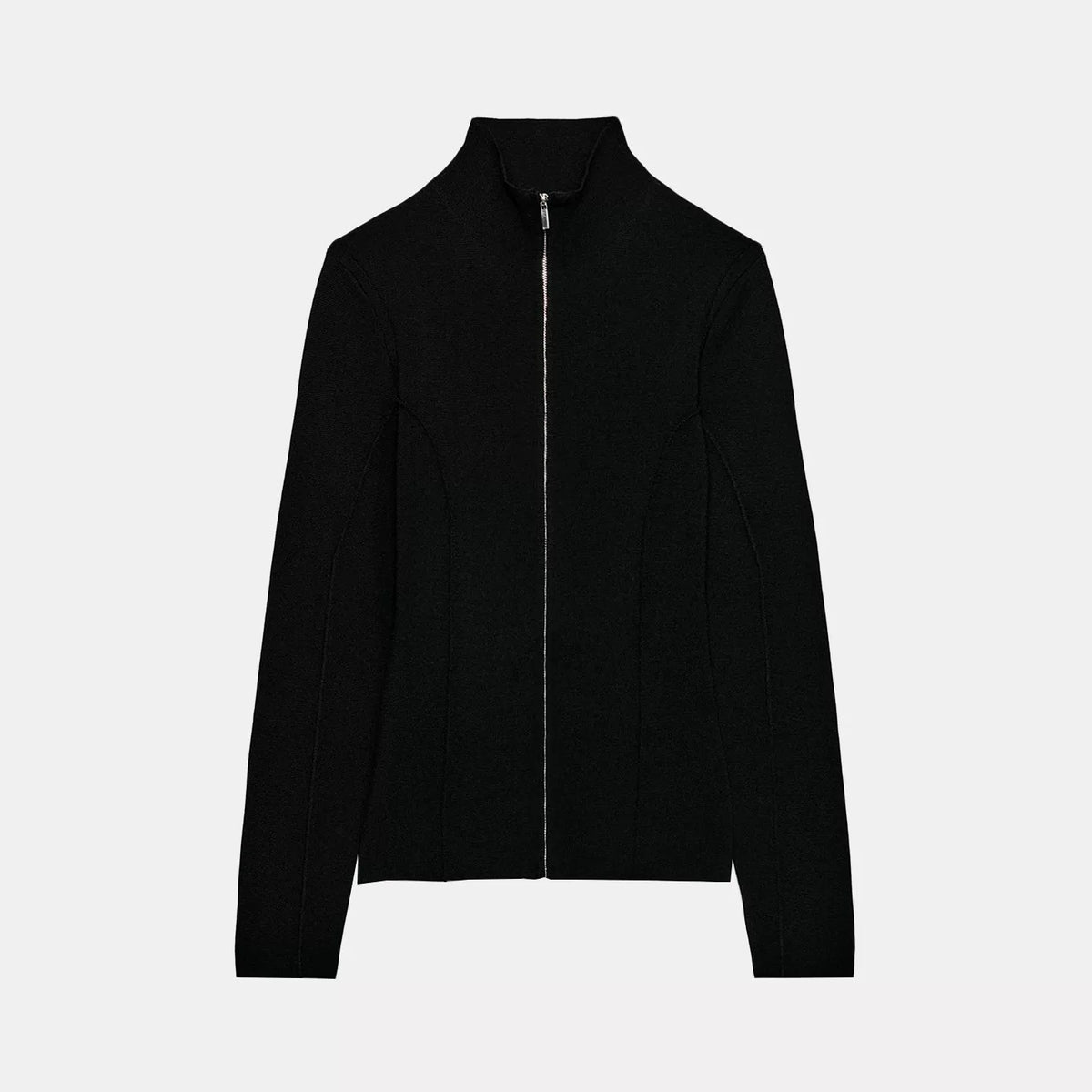 Zip-Up Knit Cardigan Jacket