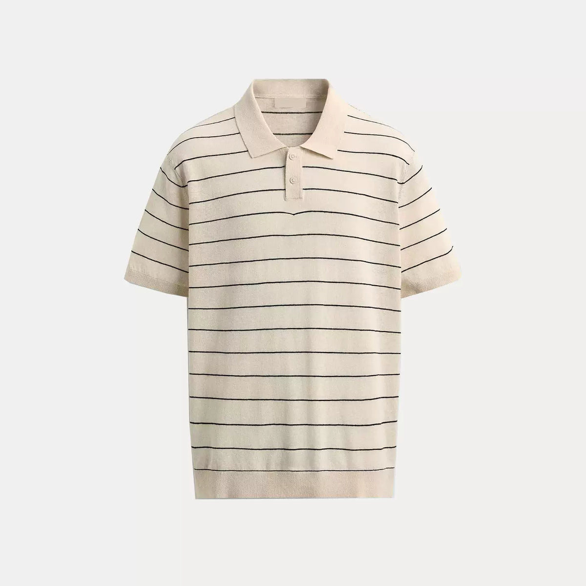 Striped Knit Polo Shirt