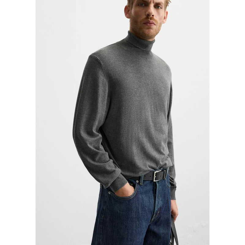 Viscose-Blend Mock-Neck Sweater