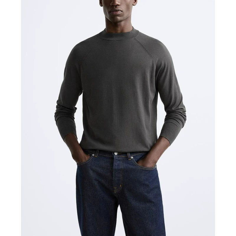 Relaxed Half-Neck Knit Sweater