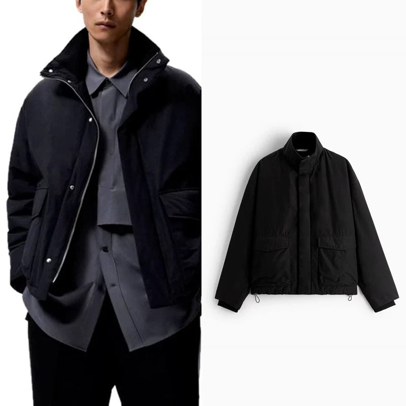 Stand Collar Pocket Utility Jacket