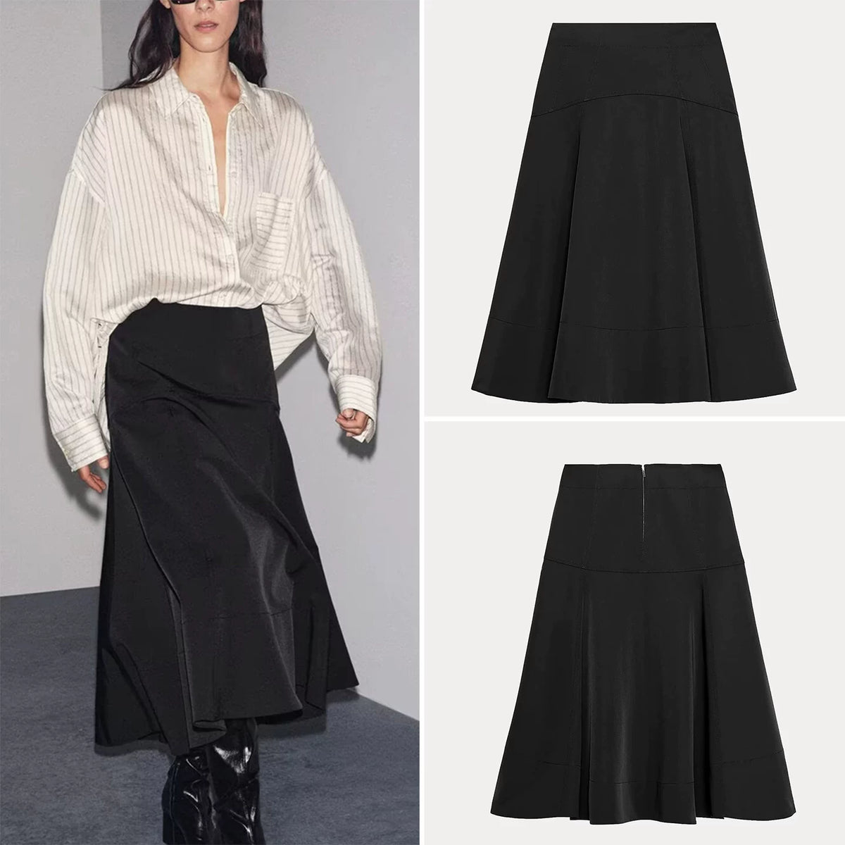 Belted Flared Skirt