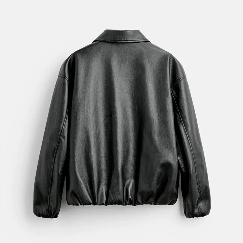 Faux Leather Zip Jacket