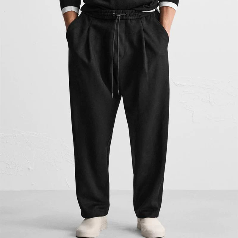 Suede-Effect Wide-Leg Trousers