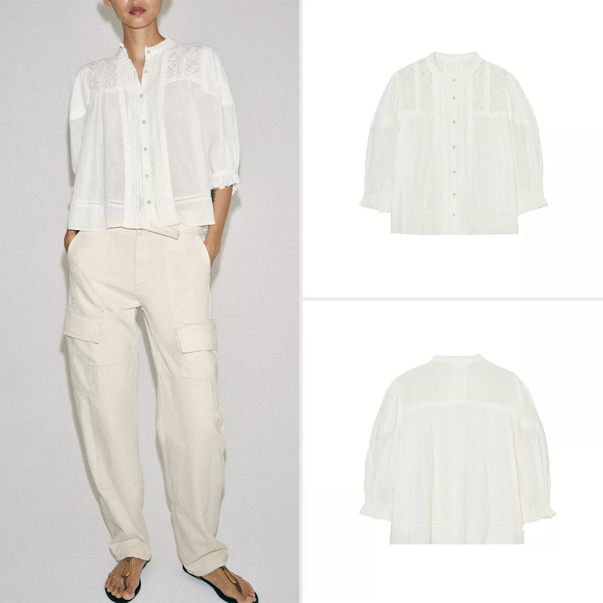 Relaxed Stand-Collar Shirt