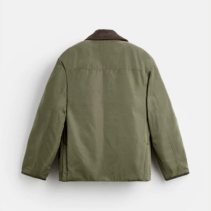 Patchwork Collared Work Jacket