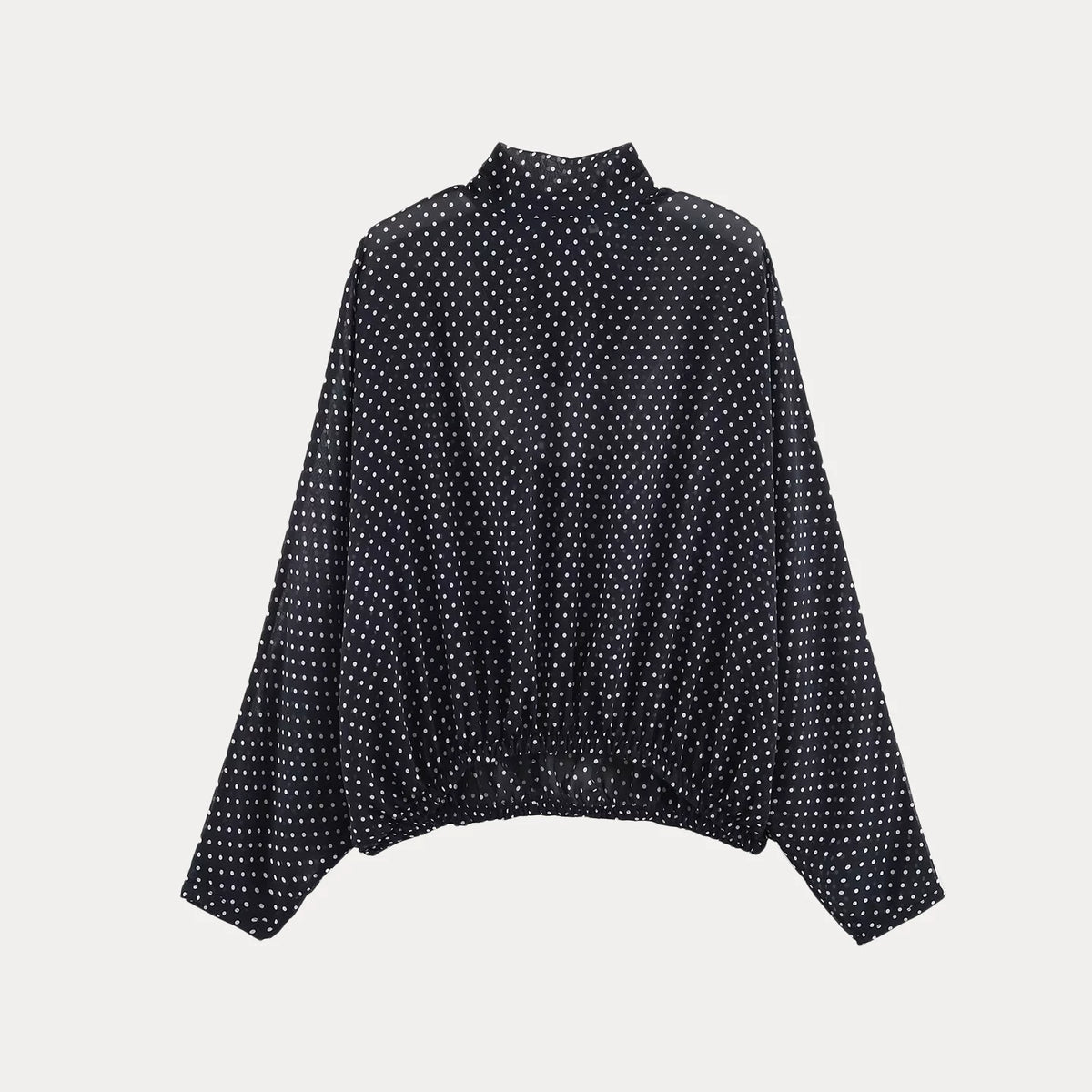 Polka Dot Bow Shirt and Midi Skirt Set