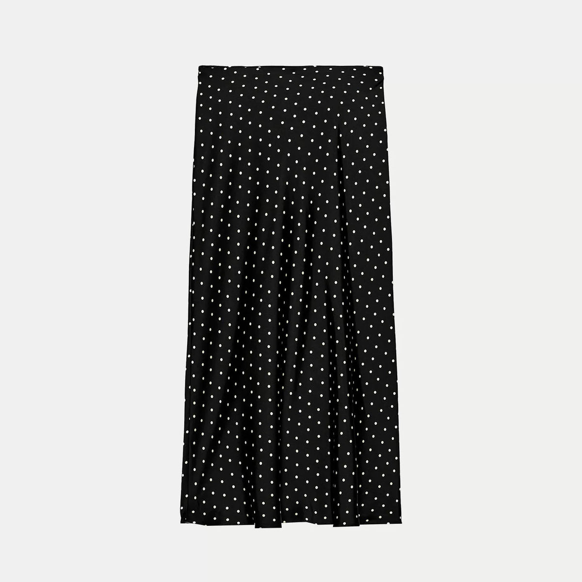 Polka Dot High-Waist Midi Skirt
