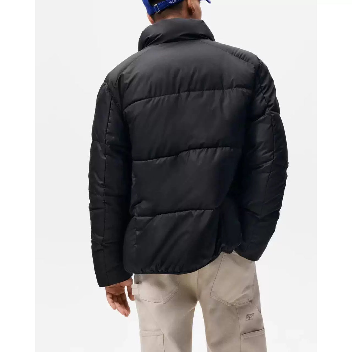 Coated Faux Leather Puffer Jacket