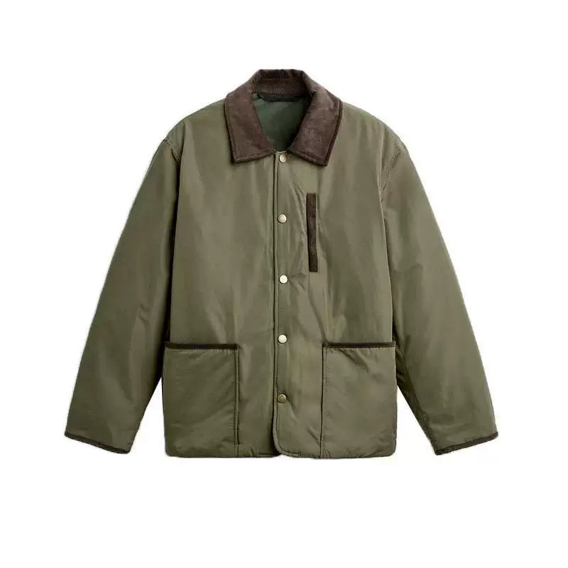 Patchwork Collared Work Jacket