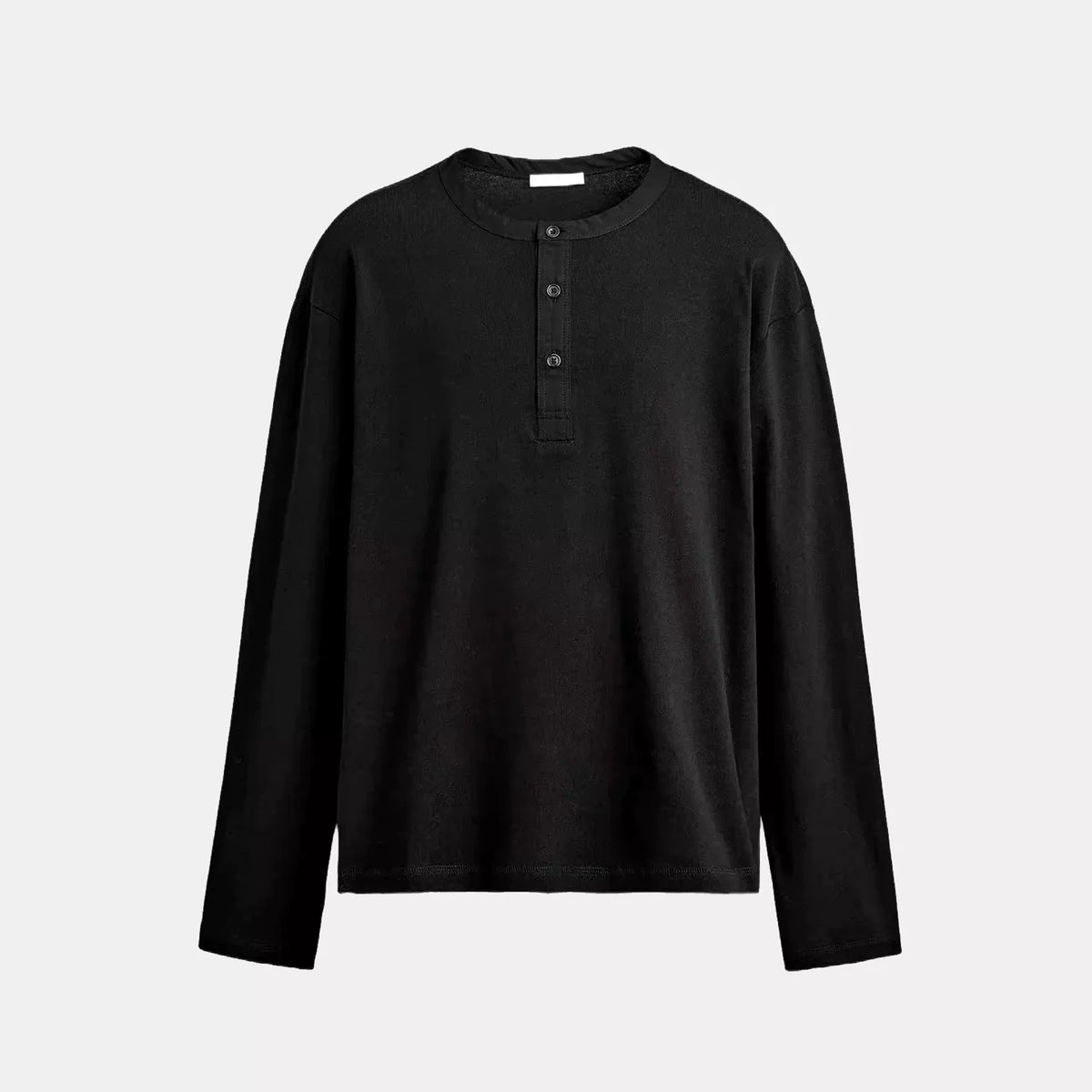 Ribbed Snap-Button Crew T-Shirt