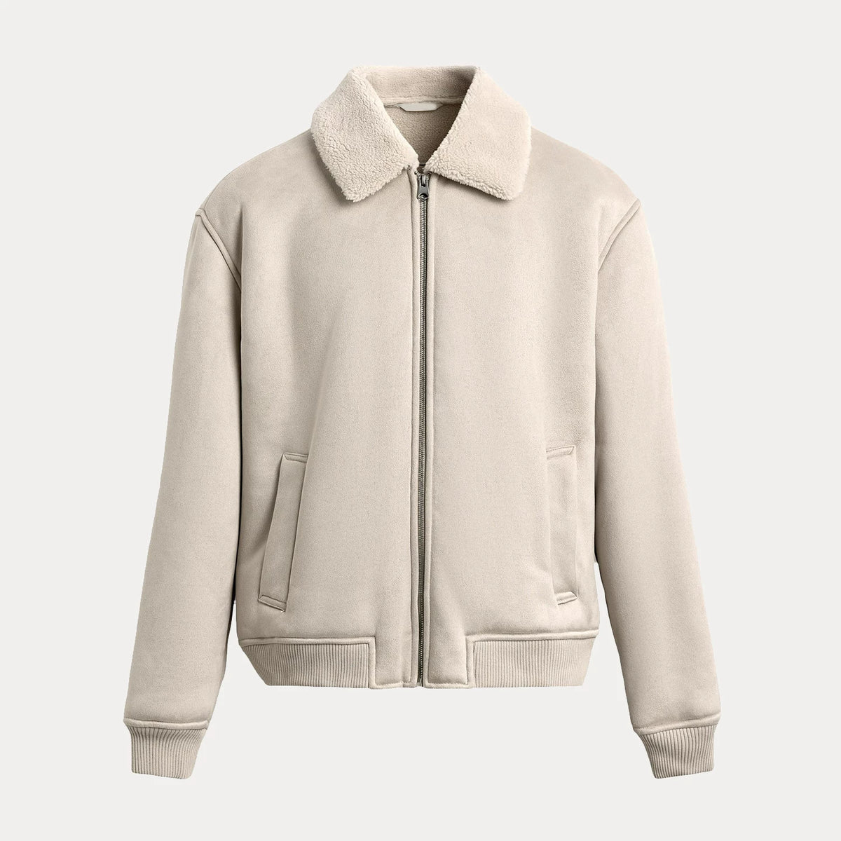 Panelled Suede-Effect Jacket